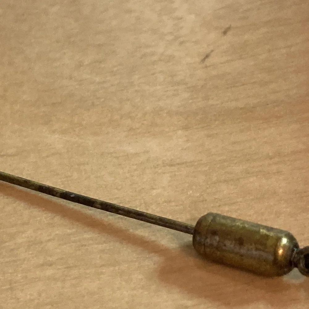 Vintage antique gold tone stick pin with crystal embellishments